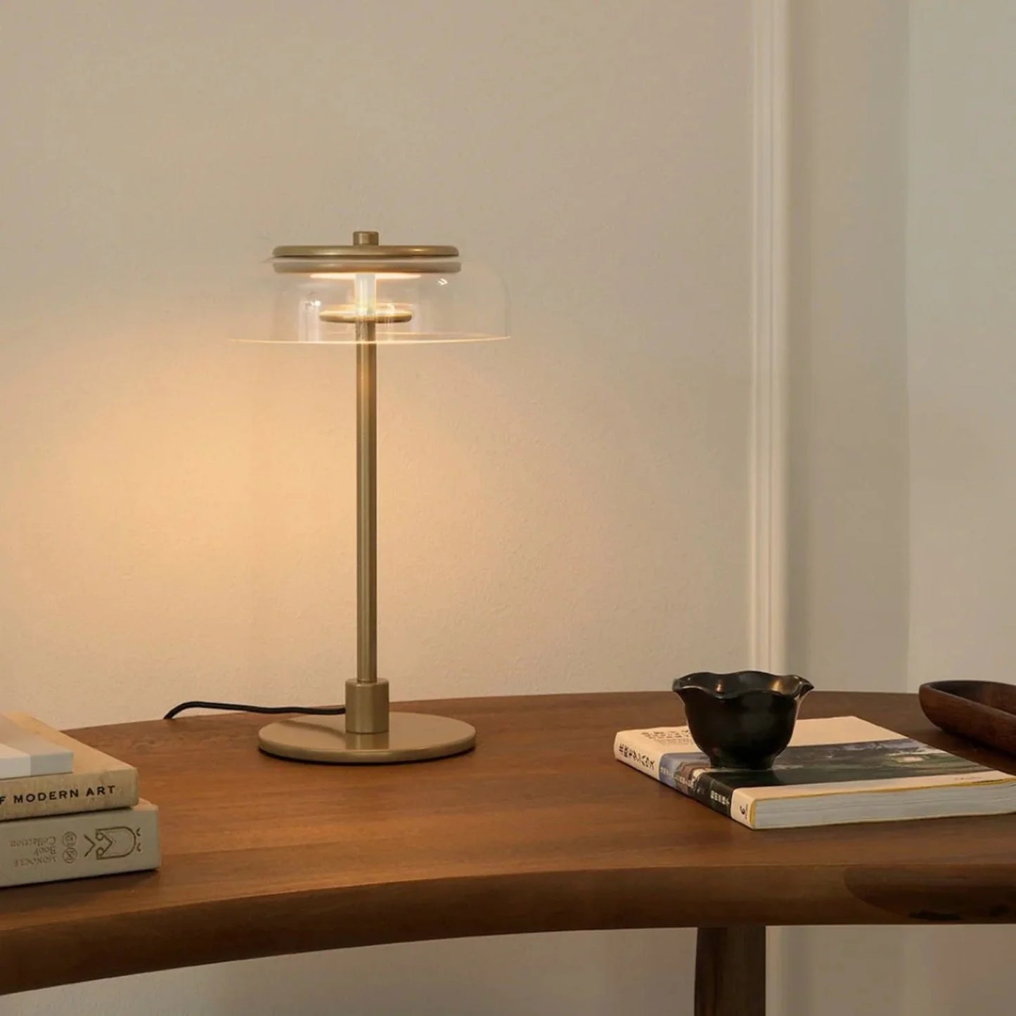 Clear Glass Golden Table Lamp
