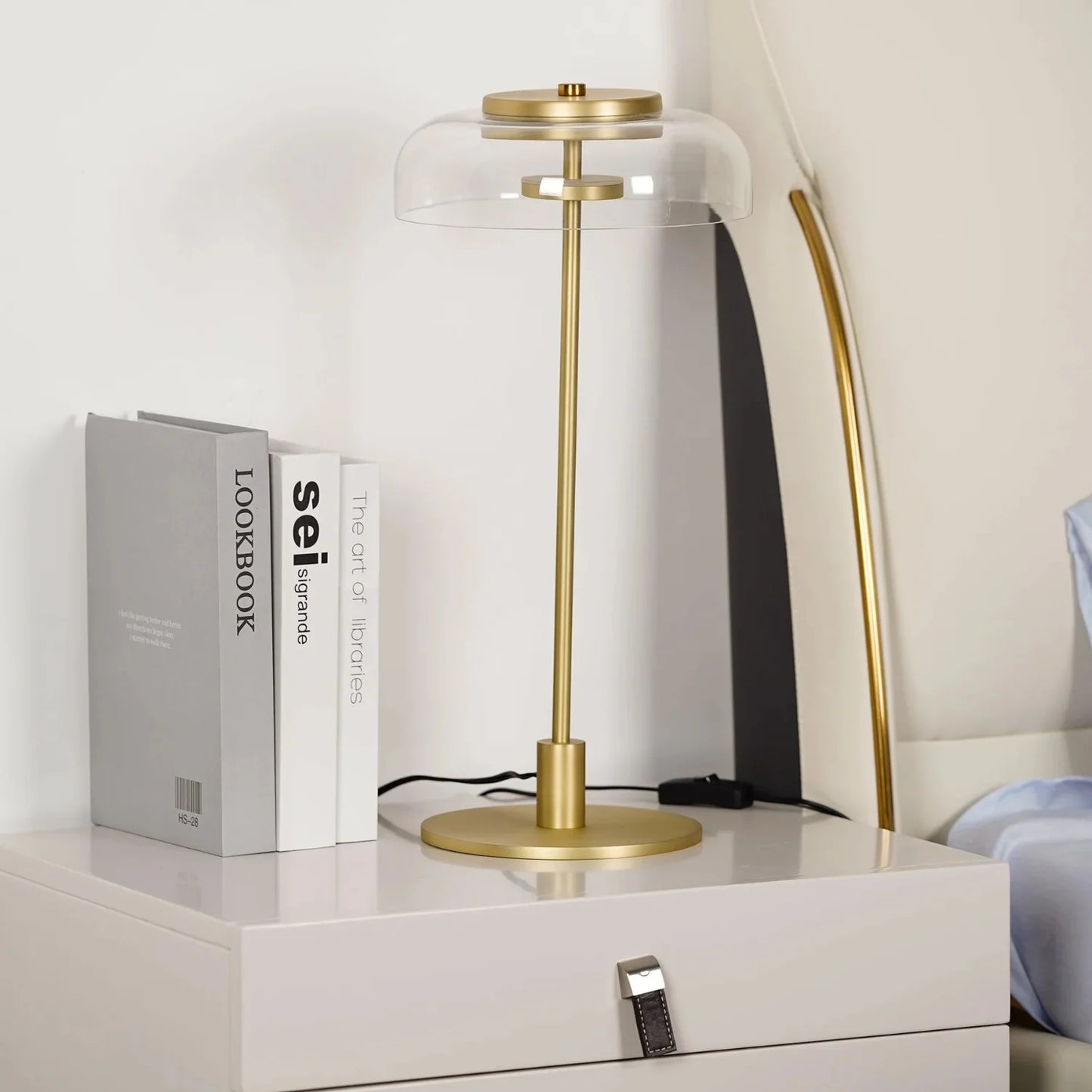 Clear Glass Golden Table Lamp